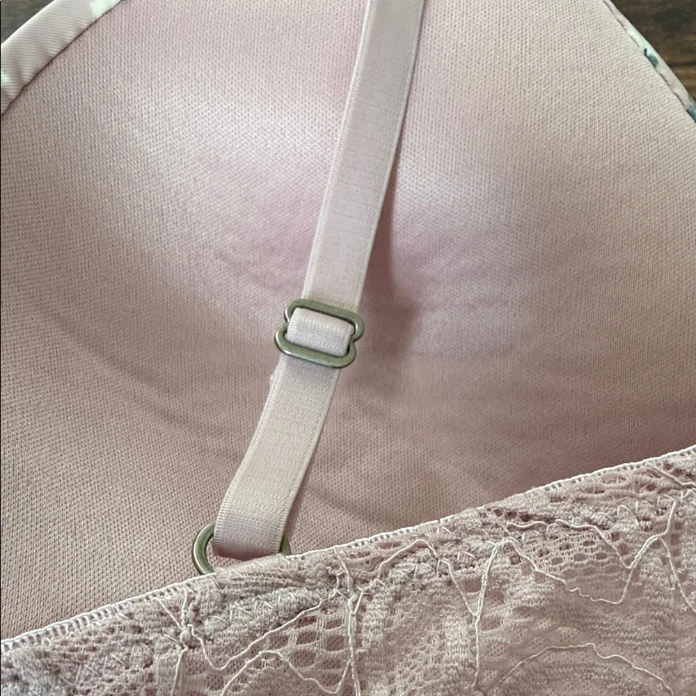 Lucky Brand Floral Lace Bra - Soft Pink and Black
